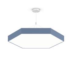 Akustik Pendelleuchten Design Pendelleuchte modern Bürolampe Hexagonal blau  LED XAL HEX-O