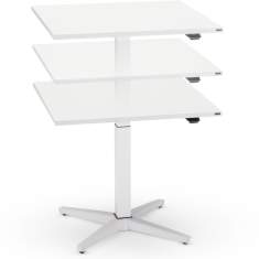 höhenverstellbarer Besprechungstisch kompakt Konferenztisch weiss Büro WINI Besprechungstische