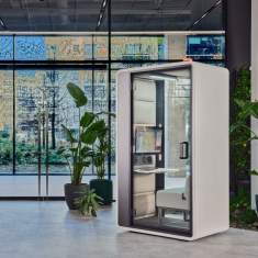 Abgeschirmte Raumelemente Arbeitsplätze Akustik Telefonbox Telefonzelle Akustikkabine Mikomax Hush HushFree.S.Hybrid