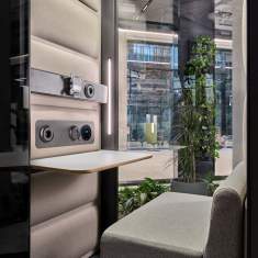Abgeschirmte Raumelemente Arbeitsplätze Akustik Telefonbox Telefonzelle Akustikkabine Mikomax Hush HushFree.S.Hybrid
