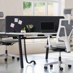 Bürostuhl grau Kopfstütze Bürodrehstuhl Nowy Styl, 4ME