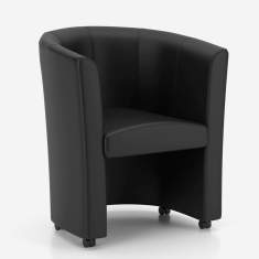 Loungesessel schwarz Büro Clubsessel Design Loungemöbel Sessel mit Rollen Nowy Styl Club