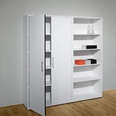 Regalschrank mit Türen Büroregal weiß Regal, Echo, Progress Flügetürschrank