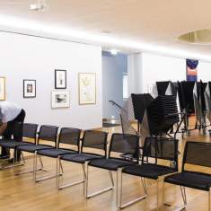 Besucherstuhl schwarz Besucherstühle Konferenzstühle Cafeteria Stühle, Wilkhahn, Aline