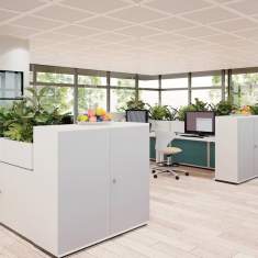 Türschrank Büro Türschränke Büromöbel Stauraum weiss Schrank Neudoerfler Lineo Drehtürschrank