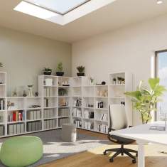 Bibliotheksregal Holz Bücherschrank groß Regalschrank Regal Büro Neudoerfler Lineo Regal