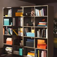 Bibliotheksregal Holz Bücherschrank groß Regalschrank Regal Büro Neudoerfler Lineo Regal