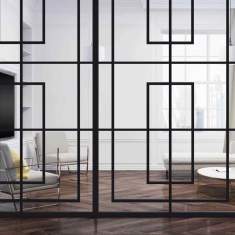 Glas Trennwand akustik Verglasung TSW Kummer System- Wall 35