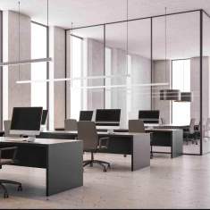 Glas Trennwand akustik Verglasung TSW Kummer System- Wall 35