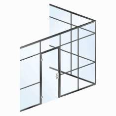 Glas Trennwand akustik Verglasung TSW Kummer System- Wall 35