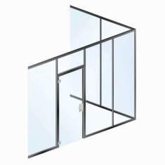 Glas Trennwand akustik Verglasung TSW Kummer System- Wall 35