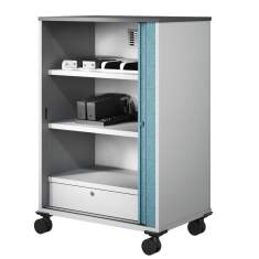 Container Mobilcontainer fahrbar Querrollladenschrank mit Ladefunktion Assmann Büromöbel Pontis Stauraumsystem
