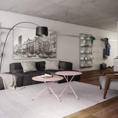 Design Beistelltisch rosa Beistelltische rund, Radar - adeco, Tripod