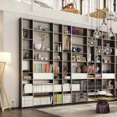 Bibliotheksregal schwarz Bücherschrank groß Regalschrank, Radar - adeco, RADAR R13