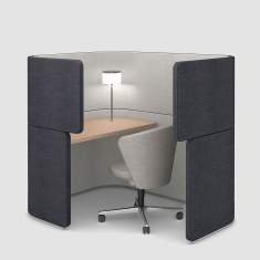 Abgeschirmter Schreibtisch | Büro Schreibtische schallabsorbierend, Büromöbel, Bene, Akustik Trennwand DOCKLANDS Dock-In Bay