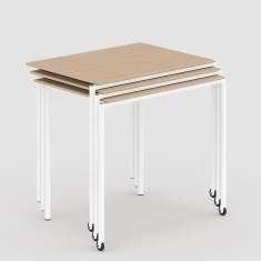 Schulungstisch fahrbar Schulungstische Rolltisch weiss Bene, Mobile_Com Table
stapelbar
