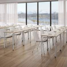 Schulungstisch fahrbar Schulungstische Rolltisch weiss Bene, Mobile_Com Table
rechteckige Tischplatte