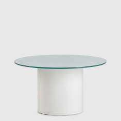 Couchtisch weiss Couchtische rund Beistelltisch Glas Bene PARCS Cylinder Table