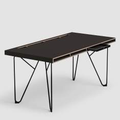 Schreibtisch Home Office Tisch schwarz Bürotisch Stahl Bene Studio Swing Home