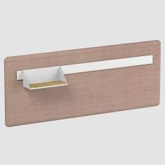 Schreibtisch Sichtschutz braun Schreibtischaufsatz akustik Bene T-Panel Curve