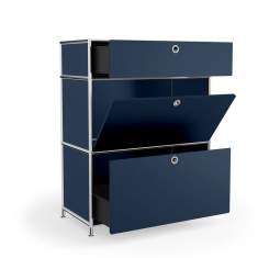 Modulare Büromöbelsysteme blau Schrank modular Büro System4 Stauraum