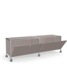 Modulare Büromöbelsysteme grau mit Rollen Schrank modular Büro System4