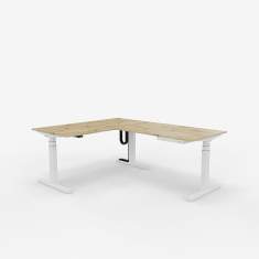 ZEMP OPUS E33-EA90 – elektrisch verstellbarer Winkelschreibtisch mit stabilem Anbau für ergonomisches Arbeiten im Büro