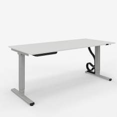 elektrisch Höhenverstellbarer Schreibtisch OPTIMO E23/E24 von ZEMP mit modernem, minimalistischem Design und Kabelmanagement-Lösung