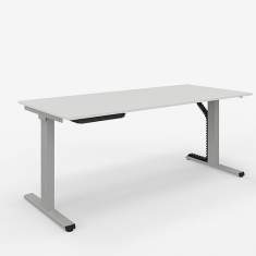 Sitz-Bürotische mit fester Höhe OPTIMO F2 von ZEMP mit modernem, minimalistischem Design und Kabelmanagement-Lösung