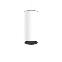 XAL SASSO 60 runde Pendelleuchte, Downlight, weiß mit schwarzem Reflektor