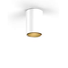 XAL SASSO 60 round Deckenanbau-Downlight, weiß, goldener Reflektor, Ø 75 mm