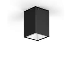 XAL SASSO 60 square Deckenanbaustrahler, schwarz mit weißem Reflektor, Aluminium, quadratisches Design