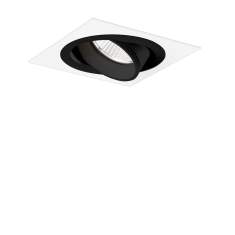 XAL SASSO PRO 80 adjustable flush square recessed, schwarz-weiß, quadratisches Design, verstellbarer Einbaustrahler