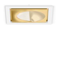 XAL SASSO 100 square Einbauleuchte in Weiß mit goldenem Innenreflektor