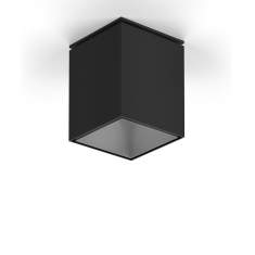 XAL SASSO 100 square Deckenaufbauleuchte in Schwarz mit silbernem Innenreflektor
