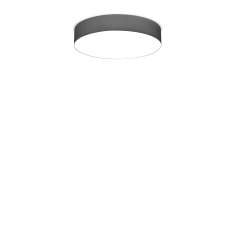 XAL SONO LOOP 260 IP54 Deckenleuchte, runde Anbauleuchte in Grau, opaler Diffusor, direktes Licht