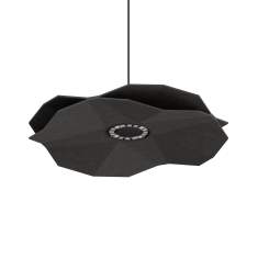 XAL SOUNDCATCHER acoustic Pendelleuchte, oktogonale Ausführung in Schwarz, akustisch wirksames PET-Filz-Element mit ringförmiger LED-Leuchte