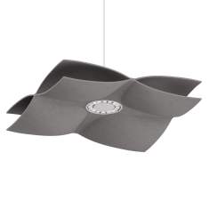 XAL SOUNDCATCHER acoustic Pendelleuchte, quadratische Ausführung in Grau, Akustikelement mit hohem Schallabsorptionsgrad und ringförmiger Leuchte