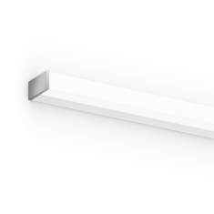 Wandleuchte XAL Stretta in Aluminium gebürstet mit kantigem Profil und homogener Lichtabstrahlung über drei Seiten