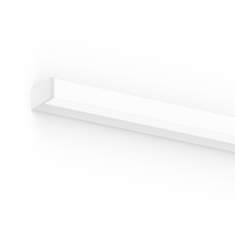 XAL Stretta Wandlampe in Weiß, kantiges Aluminiumprofil mit homogener Ausleuchtung und verdeckter Schraubenmontage