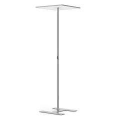 Silberne Stehleuchte XAL Task square mit minimalistischem Design und homogener Lichtverteilung