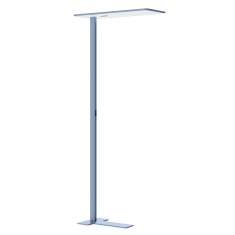 XAL Task EVO Stehleuchte in Blau, rechteckiger Aluminiumkopf mit direkter und indirekter Lichtverteilung, energieeffiziente LED