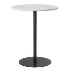 Grauer runder Tisch Tinnef Café von Skandiform aus recyceltem Kunststoff mit schwarzem Gestell