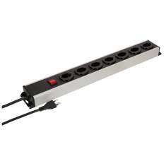 MAX Hauri POWER LINE Steckdosenleiste mit Ein/Aus-Schalter, 6 Steckdosen und robustem Aluminiumgehäuse