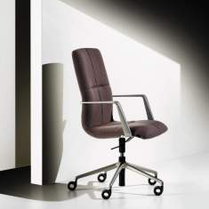 Wilkhahn Decide Bürodrehstuhl mit Konturpolster – eleganter Konferenz- und Arbeitsstuhl mit ergonomischer Sitzform, Aluminiumgestell und gepolstertem Rücken für hohen Komfort