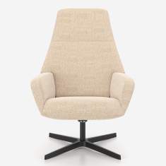 Barrique Sessel von Nowy Styl in Beige mit gepolstertem Sitz und hoher Rückenlehne