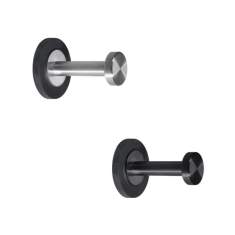 Magnetischer Kleiderhaken aus Chrom-Nickel-Stahl von ESIT 1853K, Kleiderhaken pulverbeschichtet in Schwarz