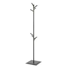 Taschenbaum® 2 in 1 Garderobe von Styro in Schwarz, freistehende Taschengarderobe aus pulverbeschichtetem Metall mit stabiler Bodenplatte