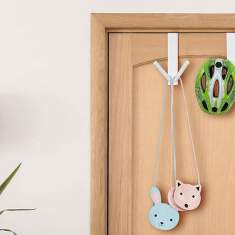 Taschenbaum® Türhaken von Styro an Holztür, ideal für Kinderzimmer oder Flur, zum Aufhängen von Helmen, Taschen und Kleidung