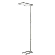 Capella LED-Stehleuchte von Hansa in Silber, moderne Bürobeleuchtung mit stufenlos dimmbarer Helligkeit und blendfreier Lichtverteilung